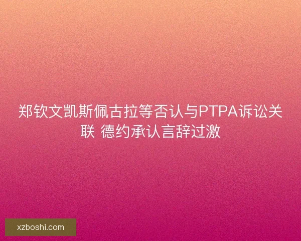 郑钦文凯斯佩古拉等否认与PTPA诉讼关联 德约承认言辞过激